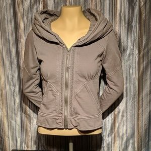 Organic cotton full zip hoodie with large hood